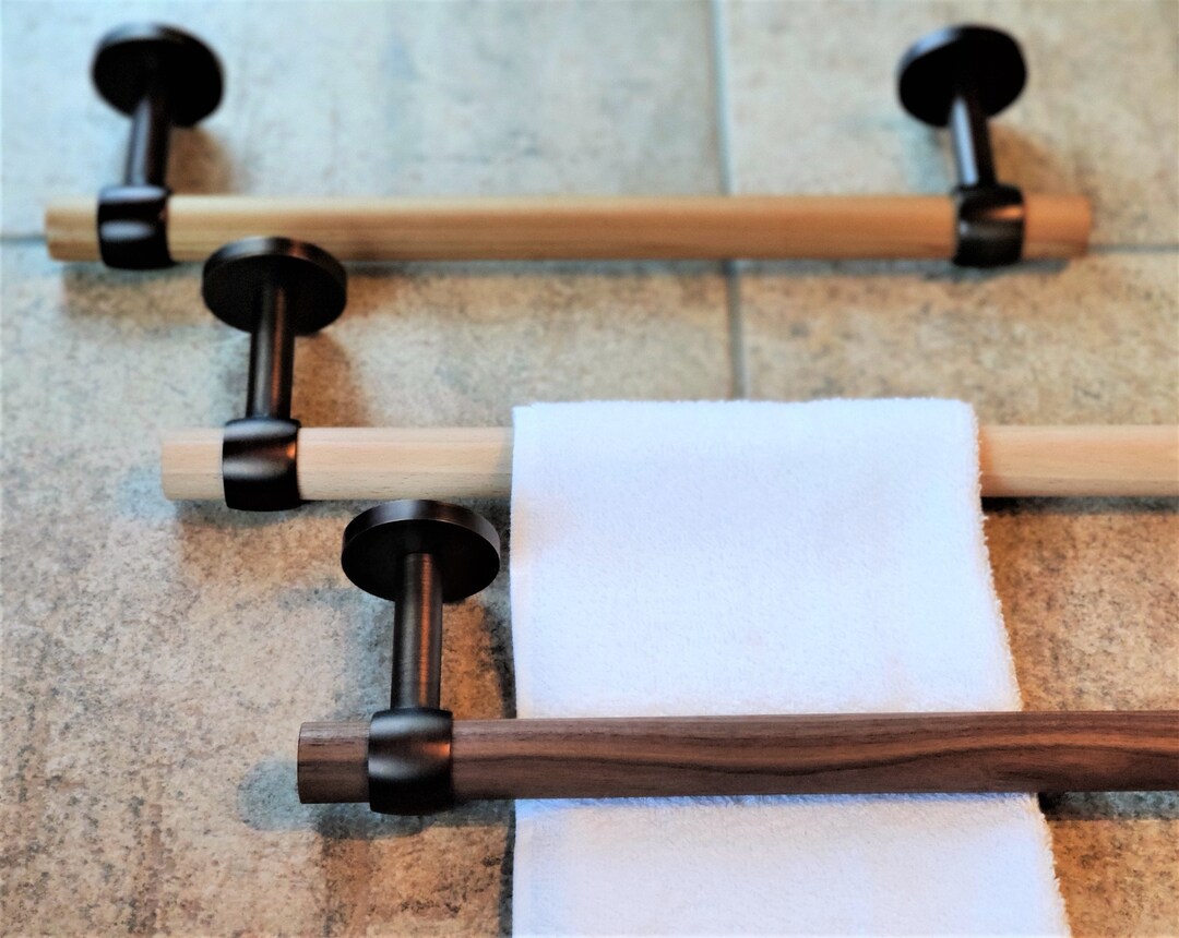 Towel Bar 60 Cm Wood to Choose From Bronziert Bathroom Toilet - Etsy