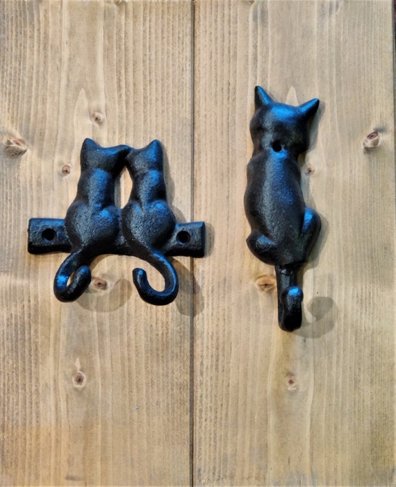 Wall Hook Cat Coat Hook Hook Cat Pair Hallway Terrace Gift Cast Iron