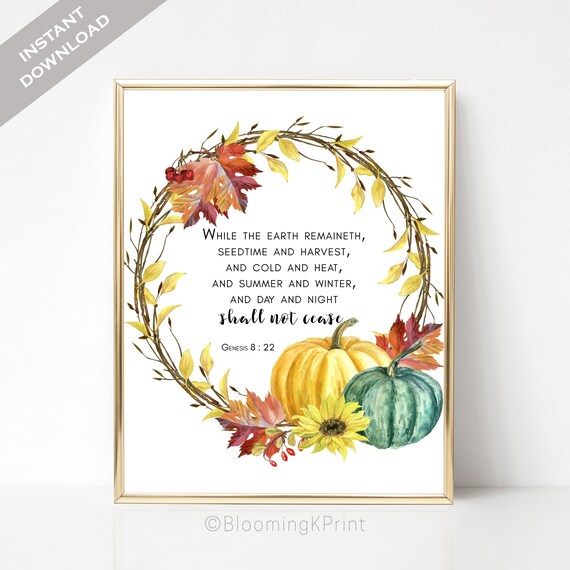 Genesis 8 22 KJV Christian Poster Print Biblical Printable Etsy Genesis 8 22 KJV Christian Poster Print Biblical Printable Etsy