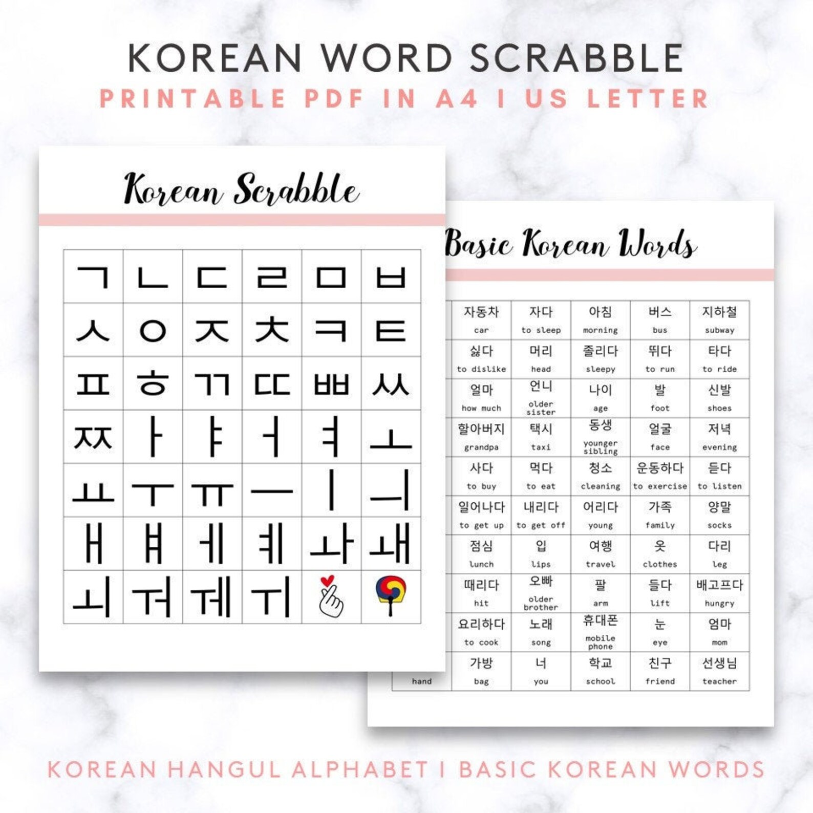 Korean Worksheet Korean Language Learning Korean Study | Etsy