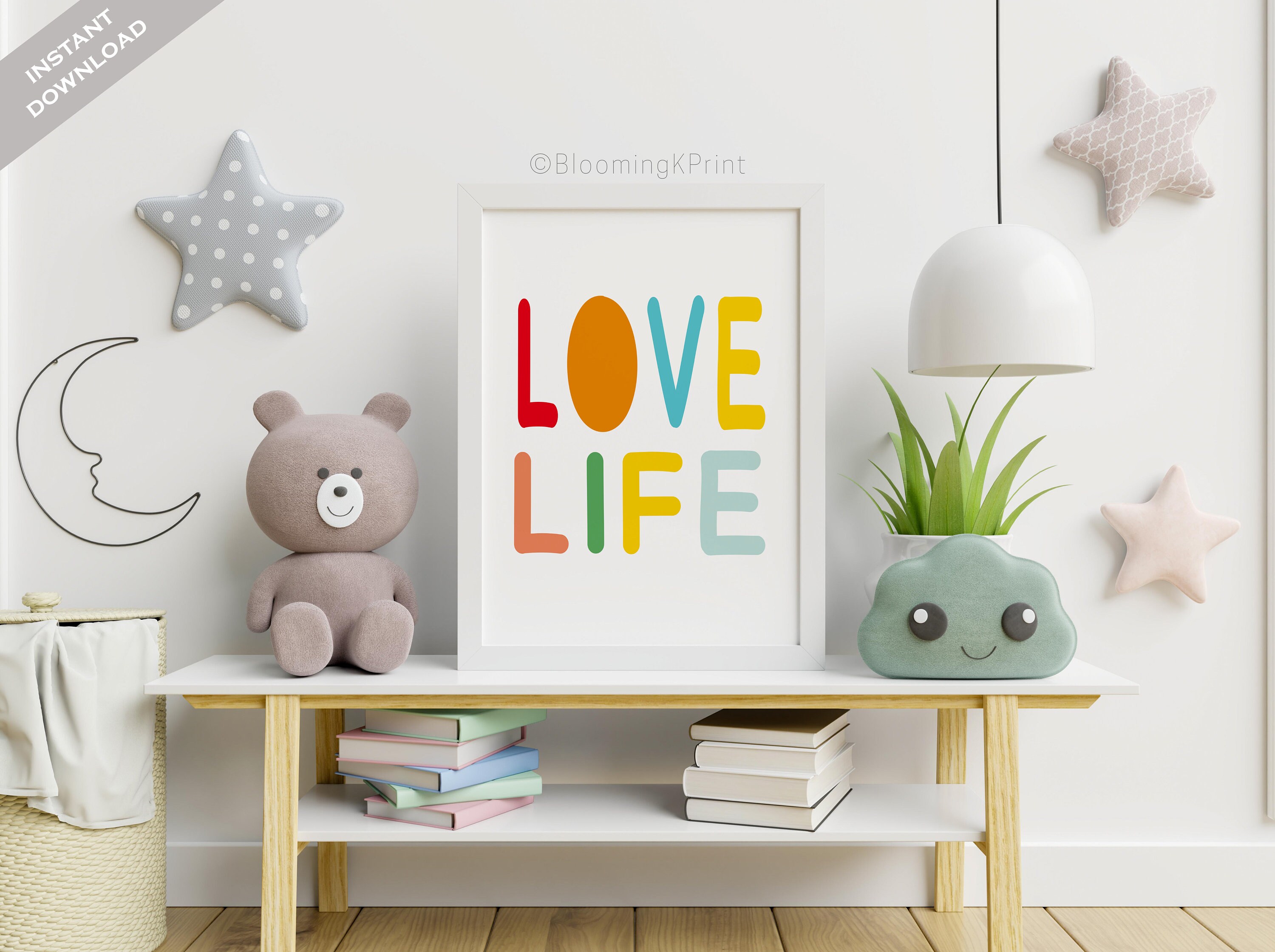 Colorful Quotes for Kids Printable Love Life Prints Rainbow | Etsy