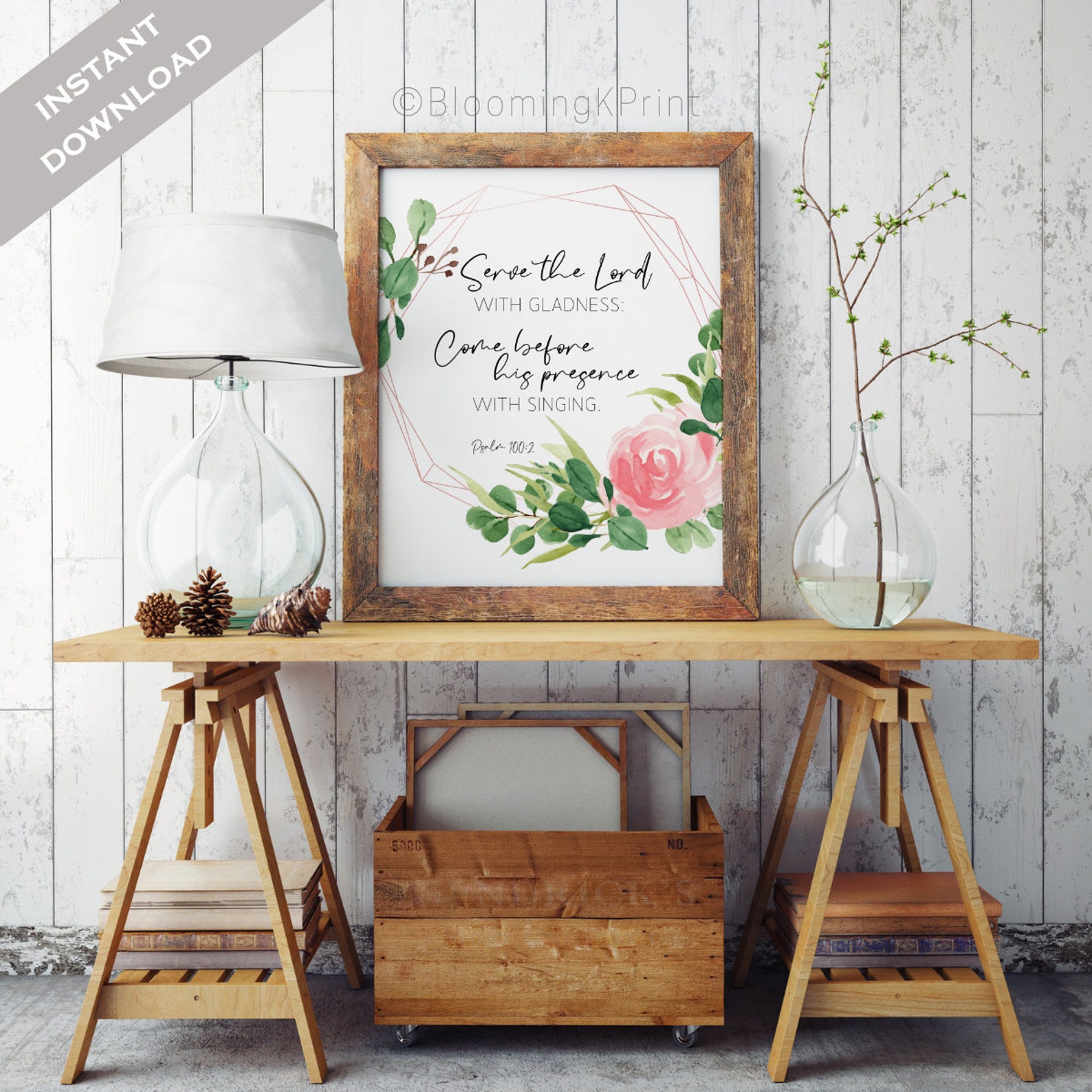 Psalm 1002 KJV Christian Quote Wall Art Bible Verse Prints Etsy