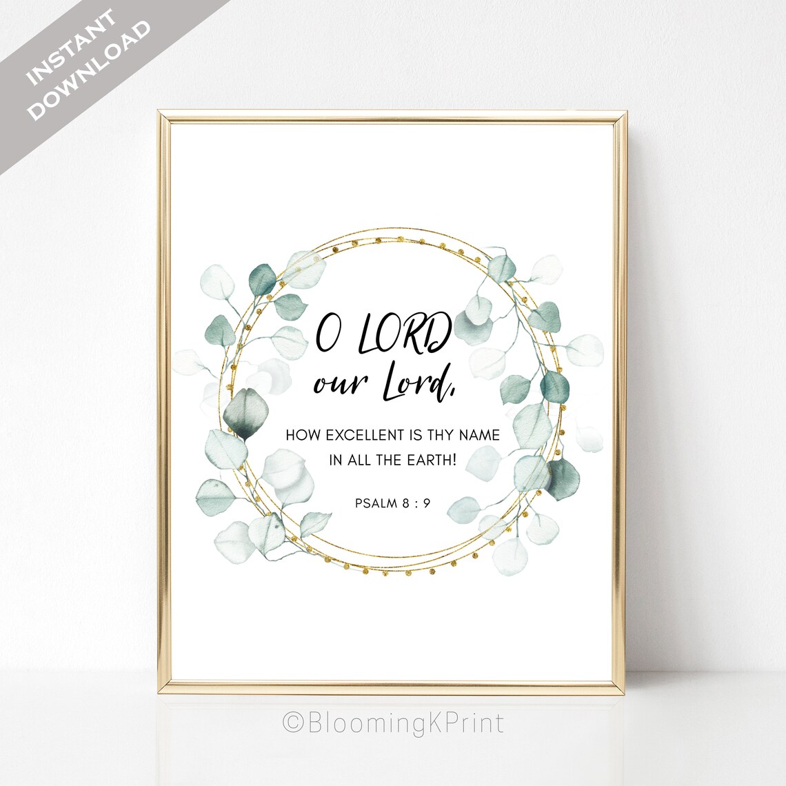 Psalm 8 9 KJV Bible Verse Printable Wall Art Digital Etsy