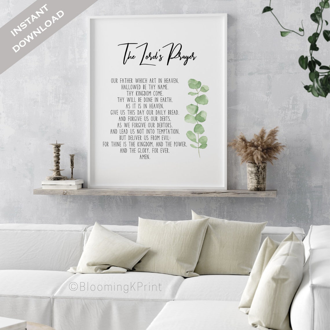 The Lord's Prayer Wall Art KJV Our Fathers Prayer Bible | Etsy