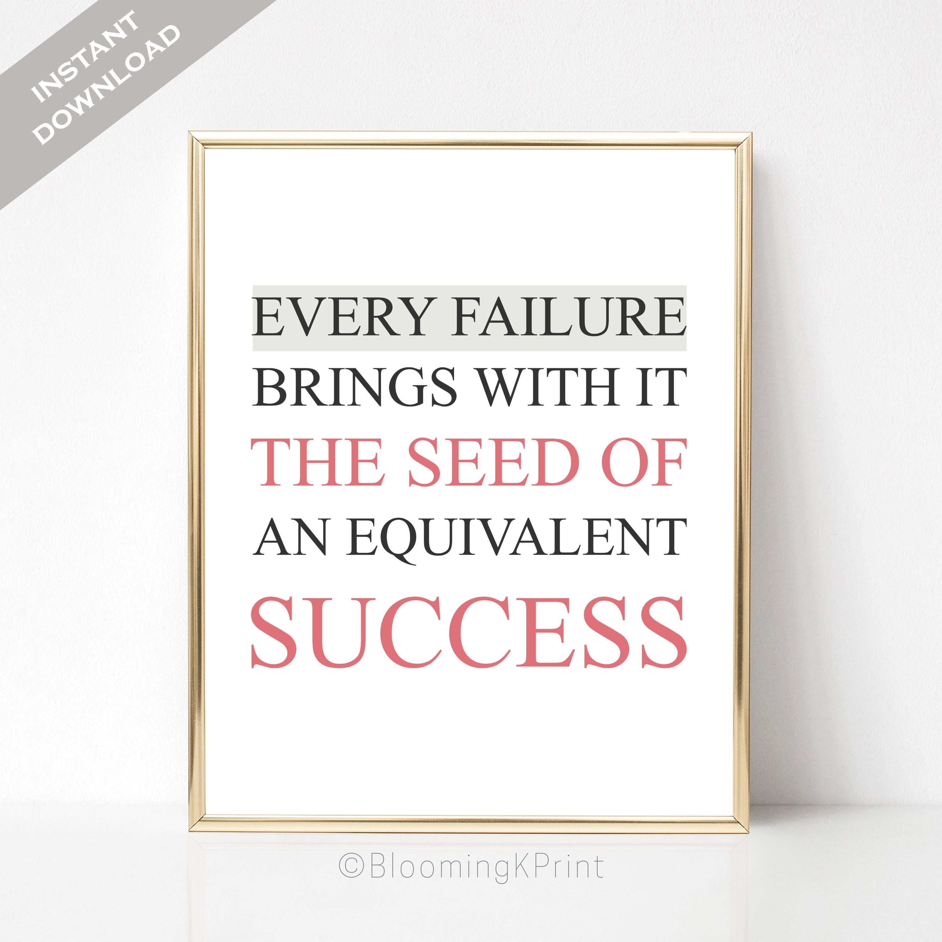 Failure poster Failure quote prints Quote wall art 11x14 | Etsy