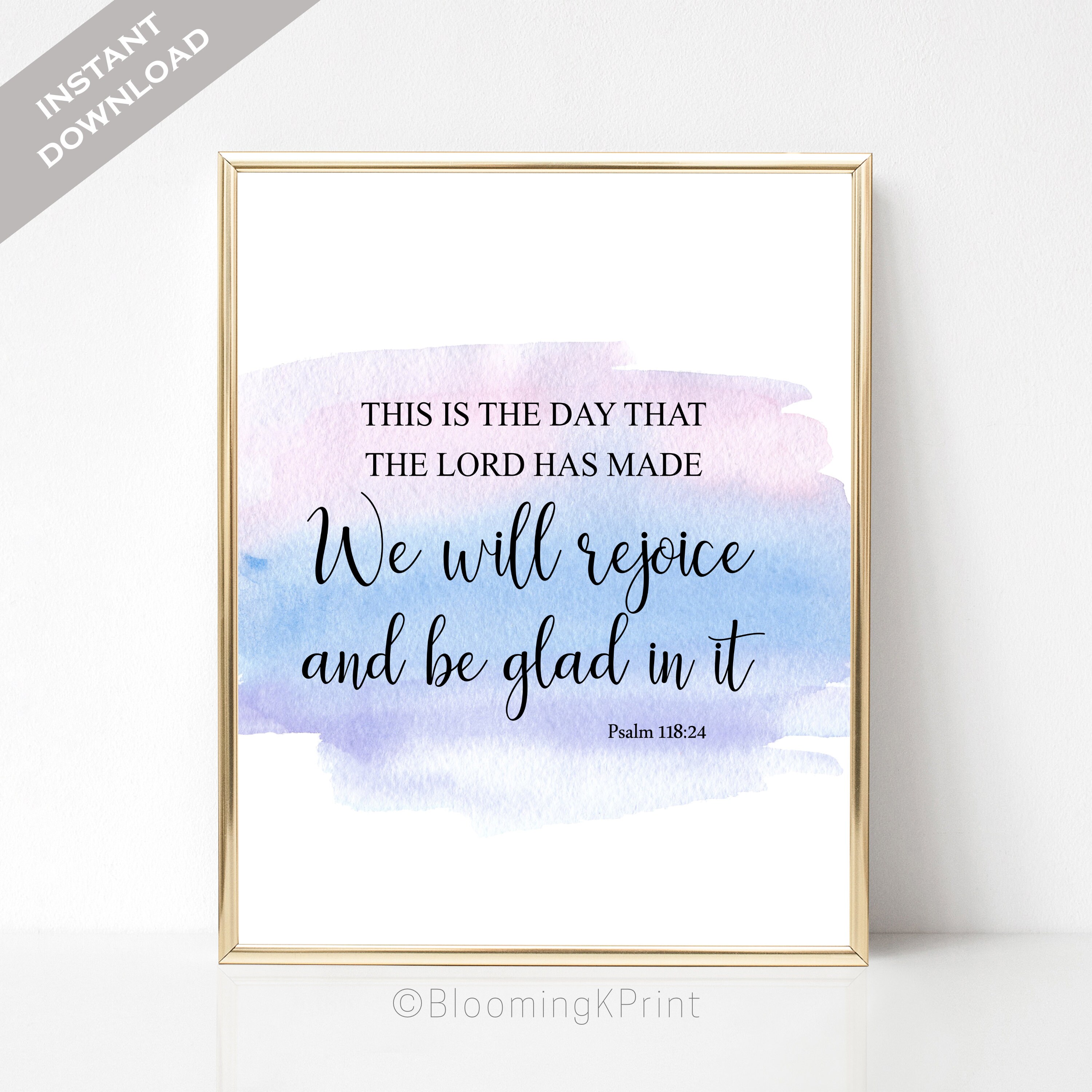 Prints Art & Collectibles Watercolor Bible Verse Nursery Wall Decor