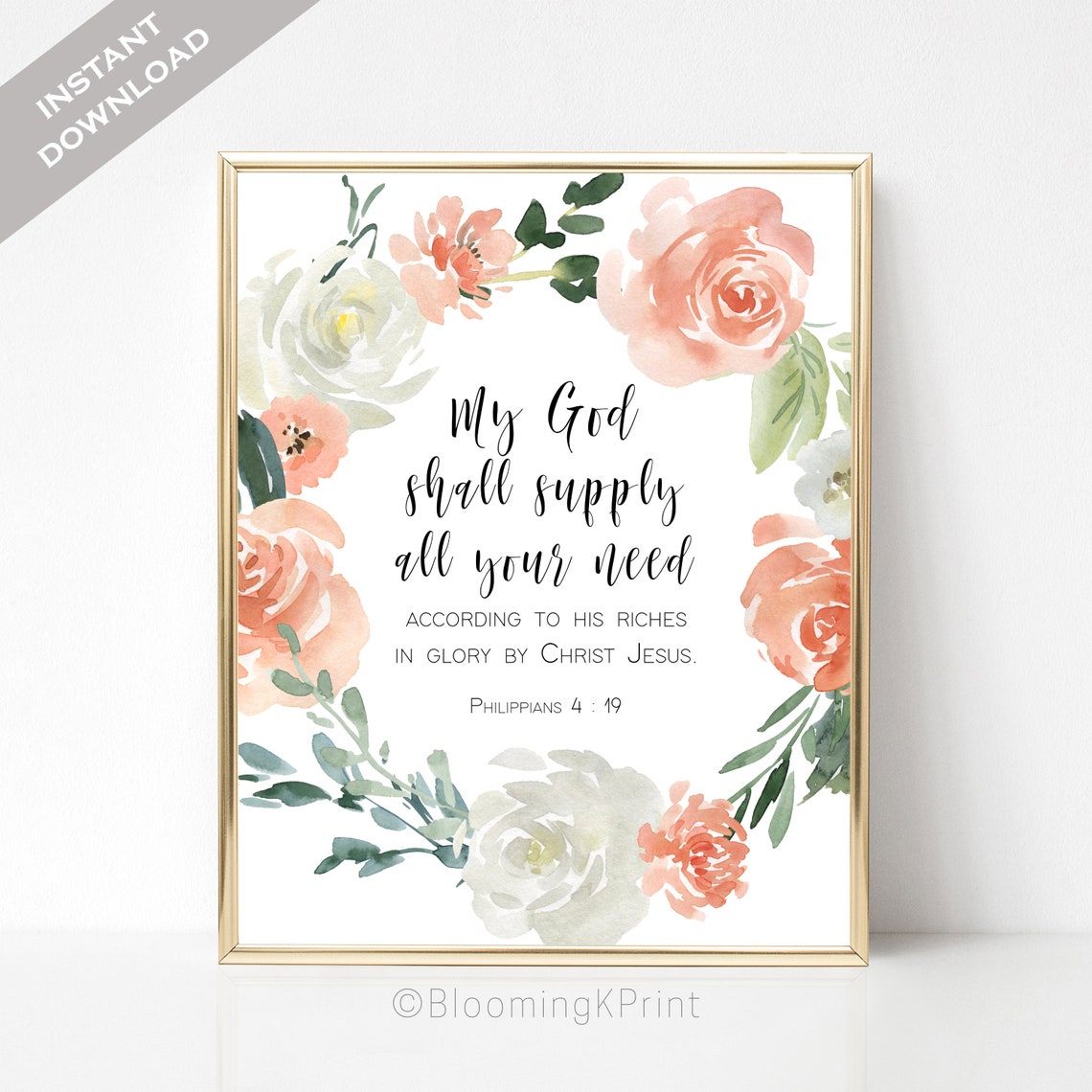 Philippians 4:19 KJV Scripture Art Bible Verse Printable Art | Etsy