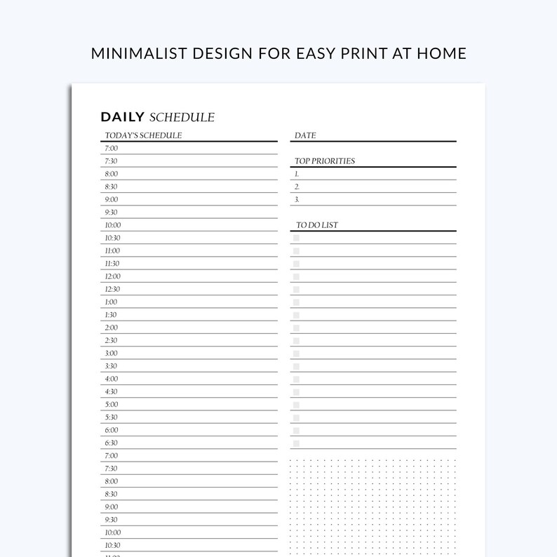 Daily Schedule Printable Daily Planner 2023 Hourly Planner Etsy Canada