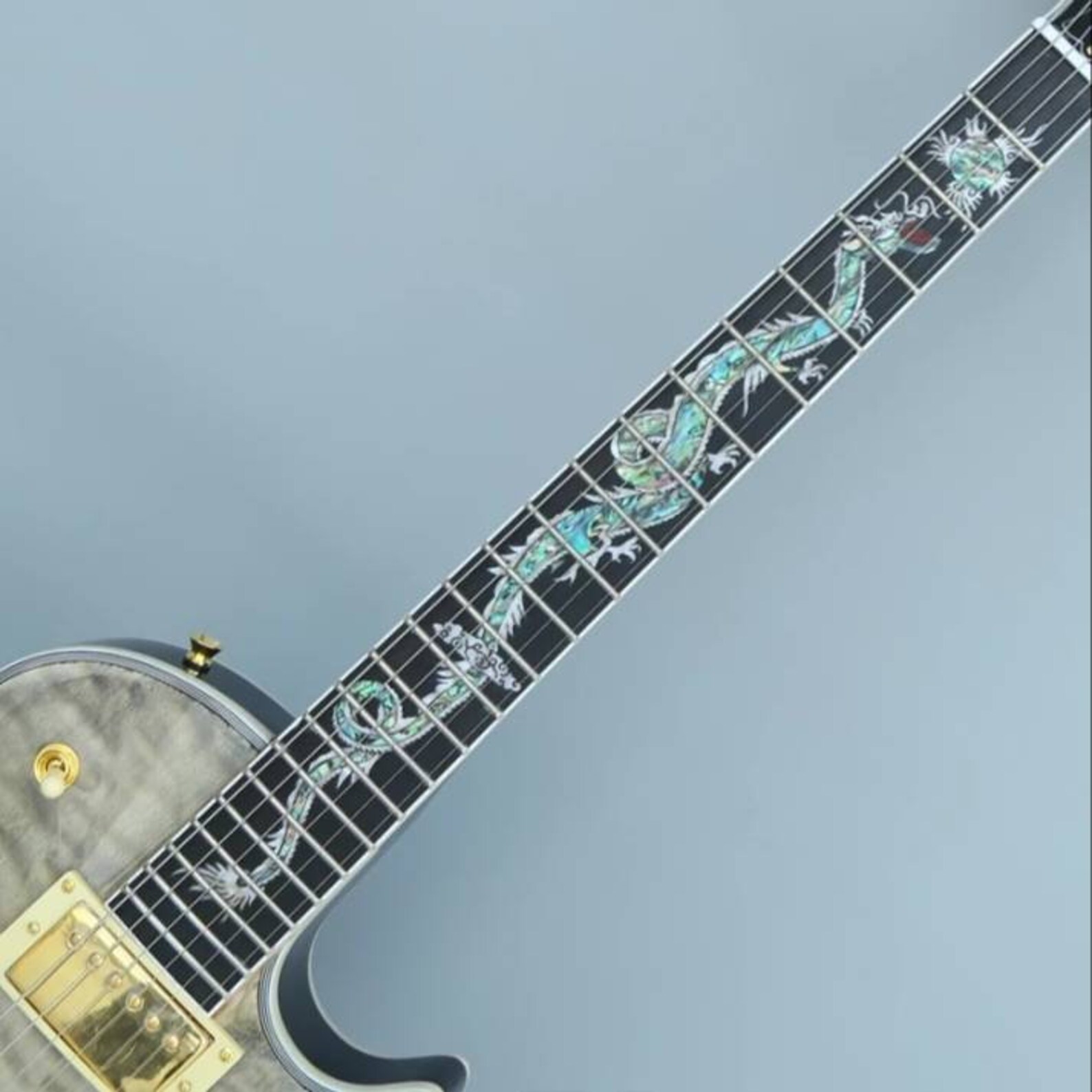 Les paul style guitar with dragon inlay hand built in Etsy