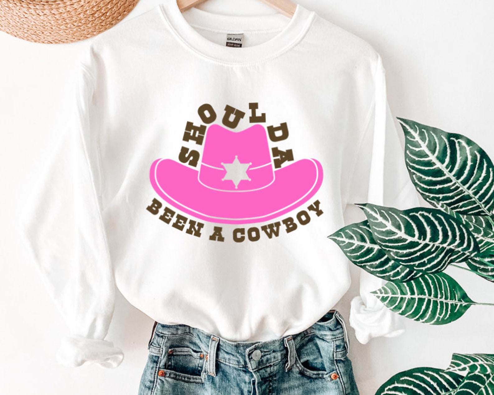 Cowgirl Sweatshirt Cowgirl Hat Crew Neck Should've - Etsy