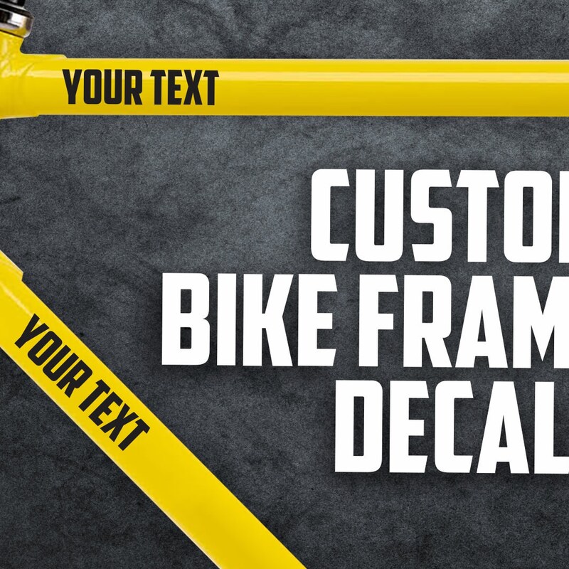 thumbnail image 2 of 8 Piece Custom Bicycle Frame Rider Name USA Decal Sticker Set Hudson Style - Road Bike Cycling Mountain Bike - Black Background 2 of 13
