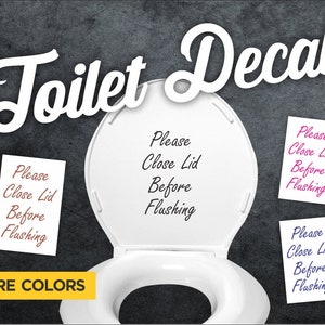 Flush Please Funny Joke Bathroom Toilet Seat Sticker Transfer