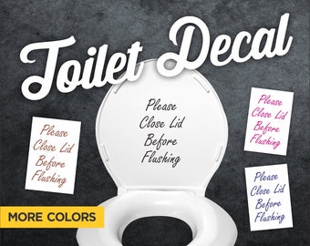 Close the lid decal sign - Bathroom Toilet Decal - Toilet Decal - Custom Bathroom Toilet Decal - Close the lid toilet decal