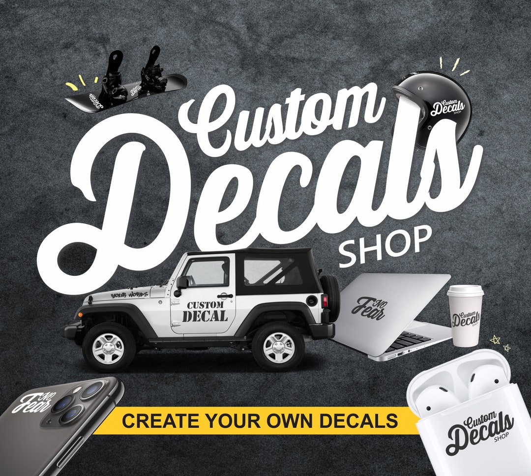 Custom Font Decals Custom Vinyl Text Decals Create Your Own Decals