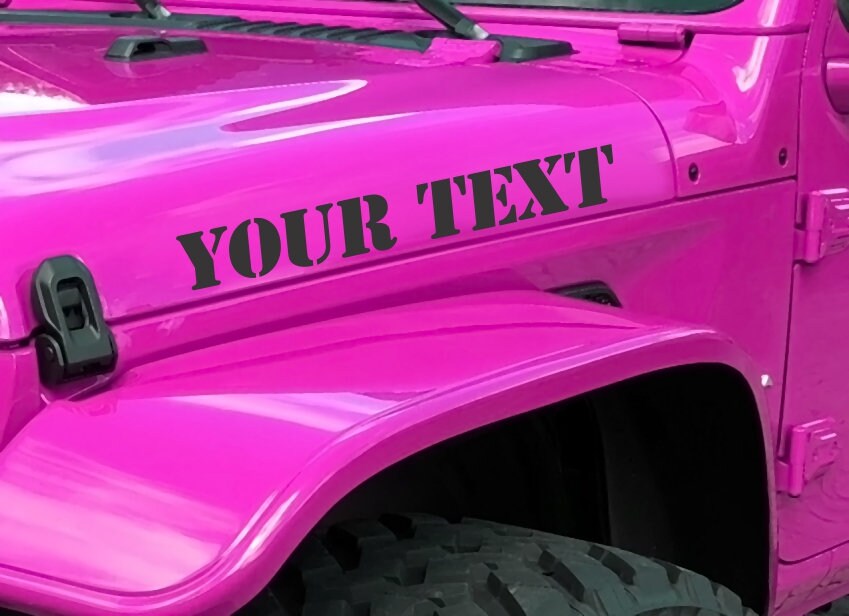 Custom Jeep Wrangler Hood Decals 2x Custom Jeep Hood Decals Etsy