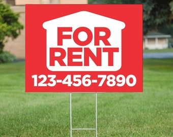 For Rent Yard Signs, For Sale Yard Sign, House Yard Sign, Home Yard Sign, Yard Sign, Custom Yard Sign