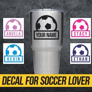 Custom Soccer Tumbler Decals, Custom Football Logo Decals, Soccer Name Tumbler Logo Decals, Soccer Logo Mug Decals, Soccer Logo Decals