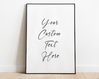 Custom Poster Printing - Custom Quote Poster - Poster Printing - Personalized Typo Poster - Custom Quote Poster