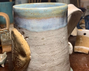 Taza grande, Stein de café, taza de café de cerámica hecha a mano, taza de té