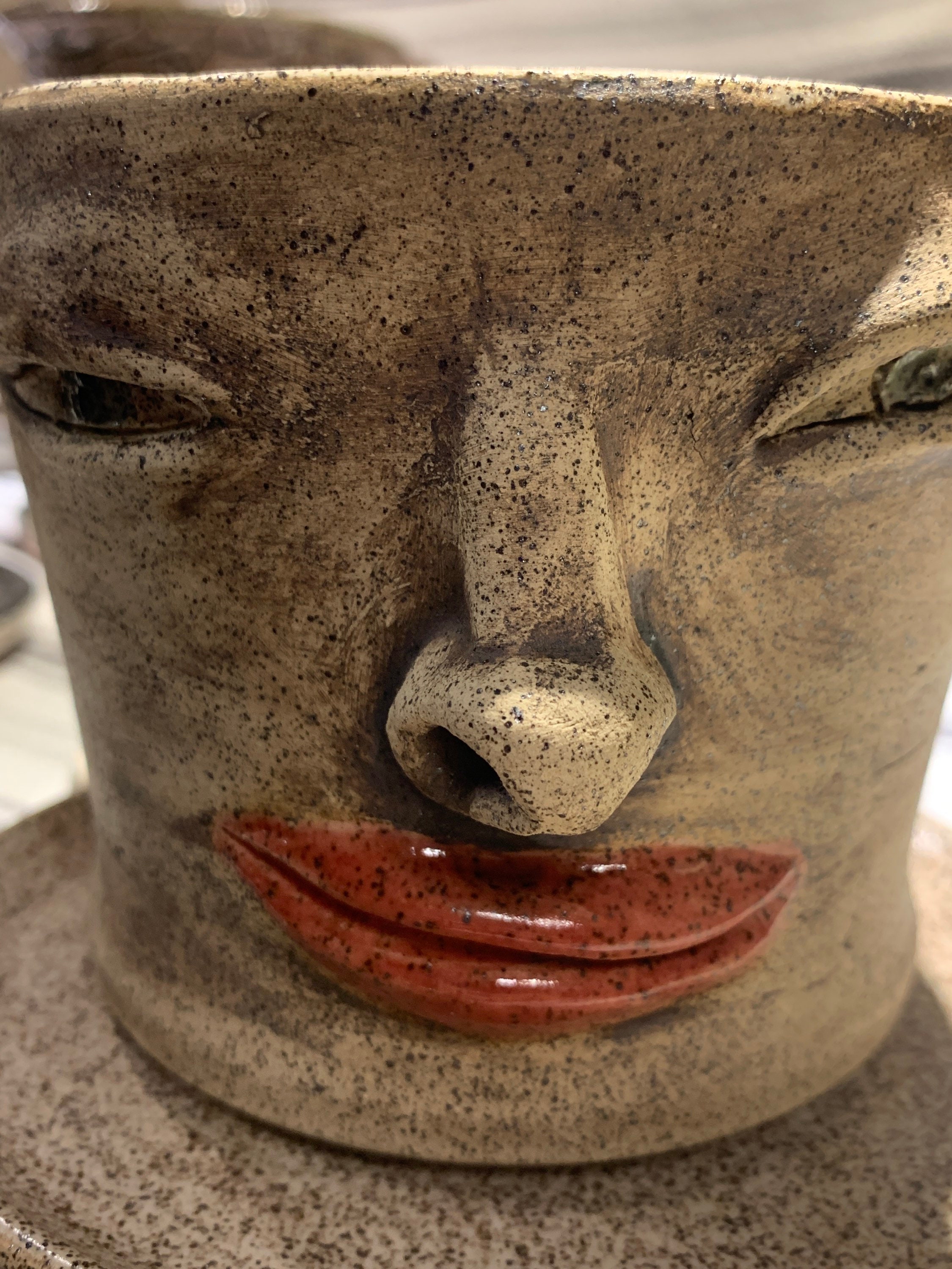 pottery faces garden