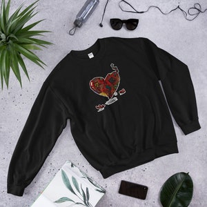Crooked Heart// Mended Heart/ Broken Heart/ Steampunk Clockwork/ Kintsugi Heart/ Unisex Sweatshirt