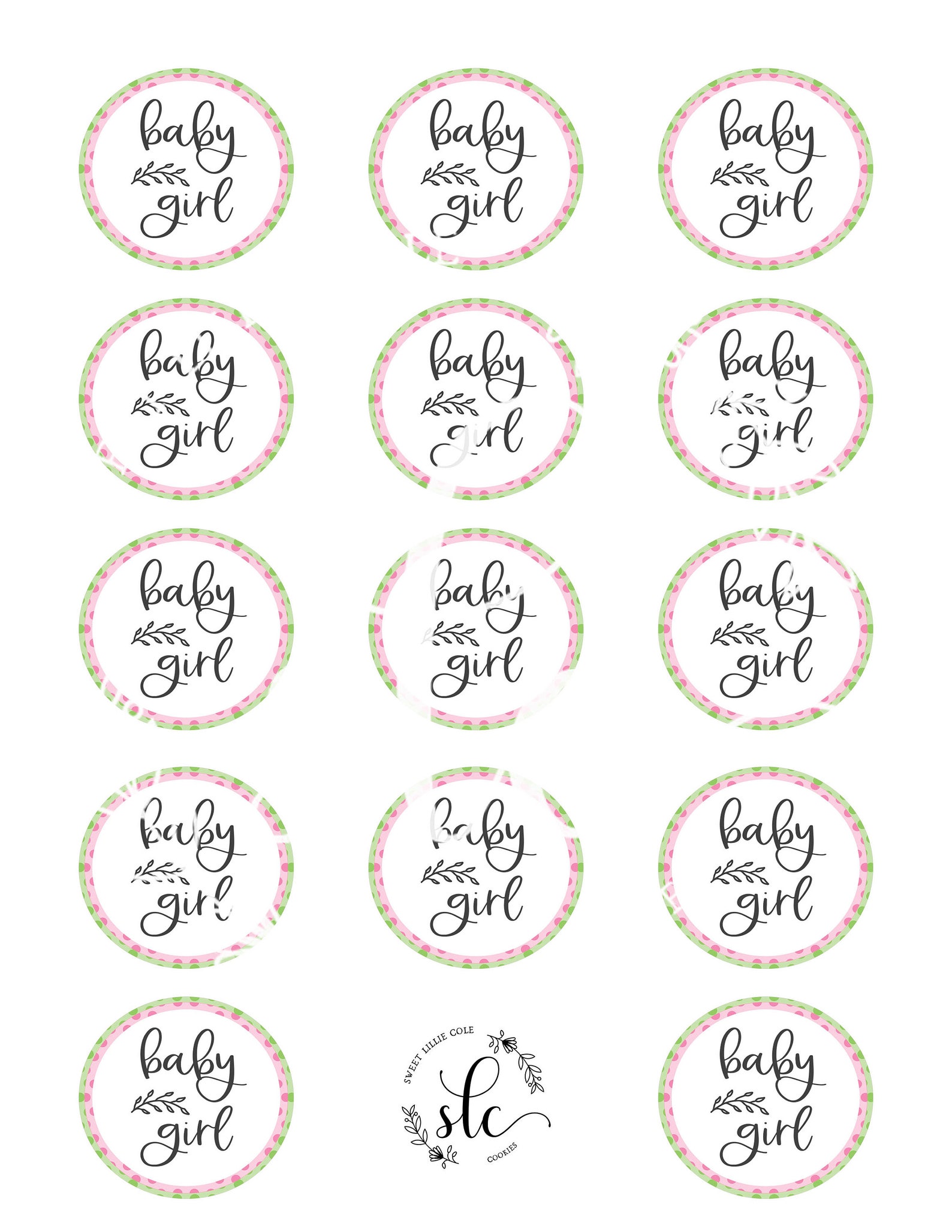 Baby Girl Tags printable sheets instant download Etsy