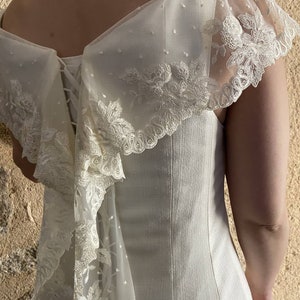 Country ivory wedding dress, made in France