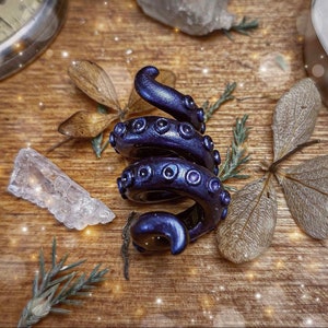 Scary Beads Polymer Clay Tentacle 7 mm loc beads dreadlock jewelry hair beads Blue Boho dreadlocks handmade Hippie Style