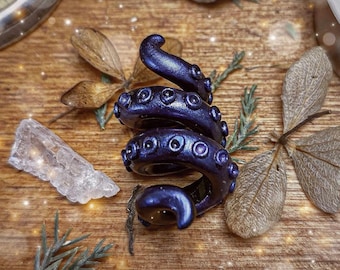Scary Beads Polymer Clay Tentacle 7 mm loc beads dreadlock jewelry hair beads Blue Boho dreadlocks handmade Hippie Style