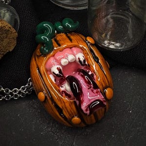 Halloween-sieraden Halloween-ketting Halloween-cadeau Halloween-bedel pompoenketting griezelige ketting gothic klei sieraden kostuumsieraden