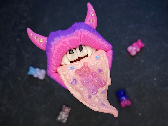 Halloween Lip Necklace Handmade Pastel Pink Violet Devil Creepy Vampire Fangs Jewelry Hot Mouth Gothic Costume Cosplay Gift Creepy Cute Y2k - Etsy Israel Halloween Lip Necklace Handmade Pastel Pink Violet Devil Creepy Vampire Fangs Jewelry Hot Mouth Gothic Costume Cosplay Gift Creepy Cute Y2k - Etsy Israel