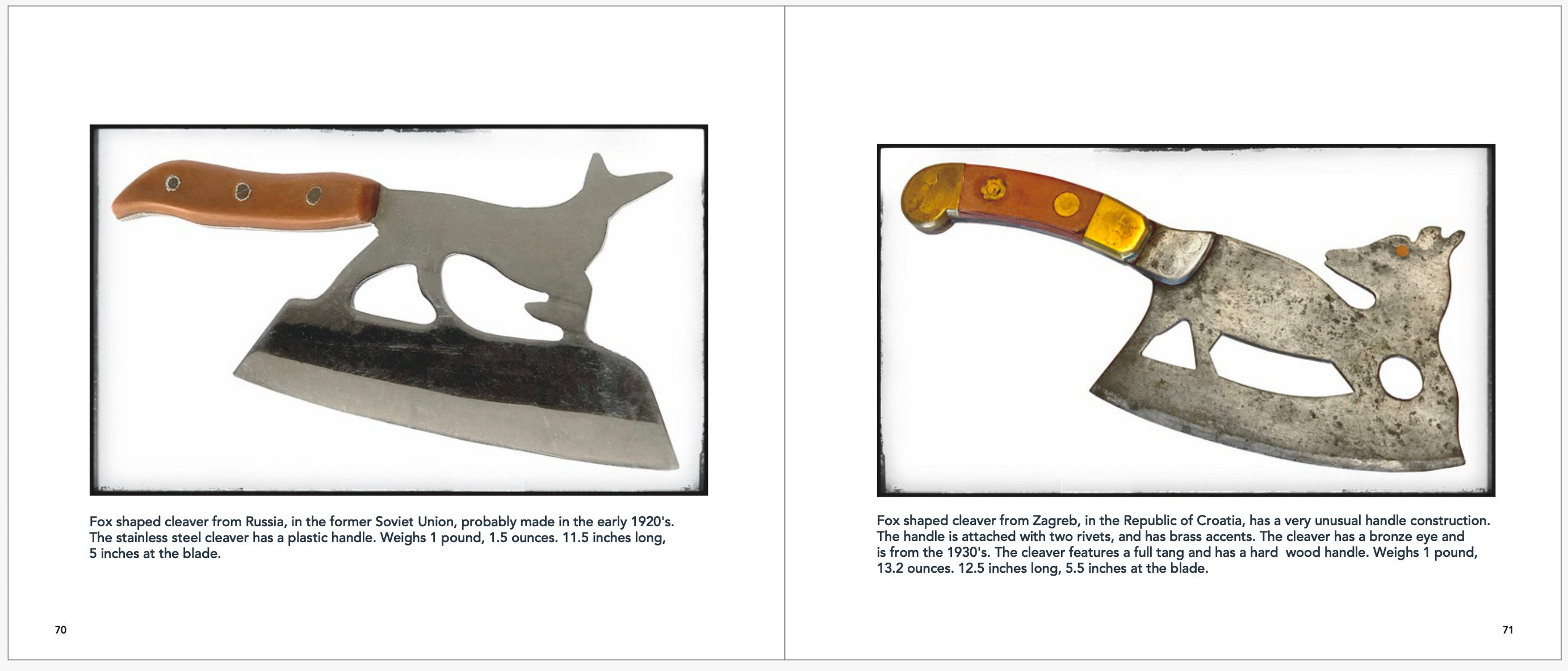 Zoomorphic Cleavers Beauty Beyond the Blades 100 Page Book Etsy