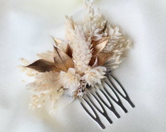 Mini Athena Comb in dried and preserved flowers for boho wedding