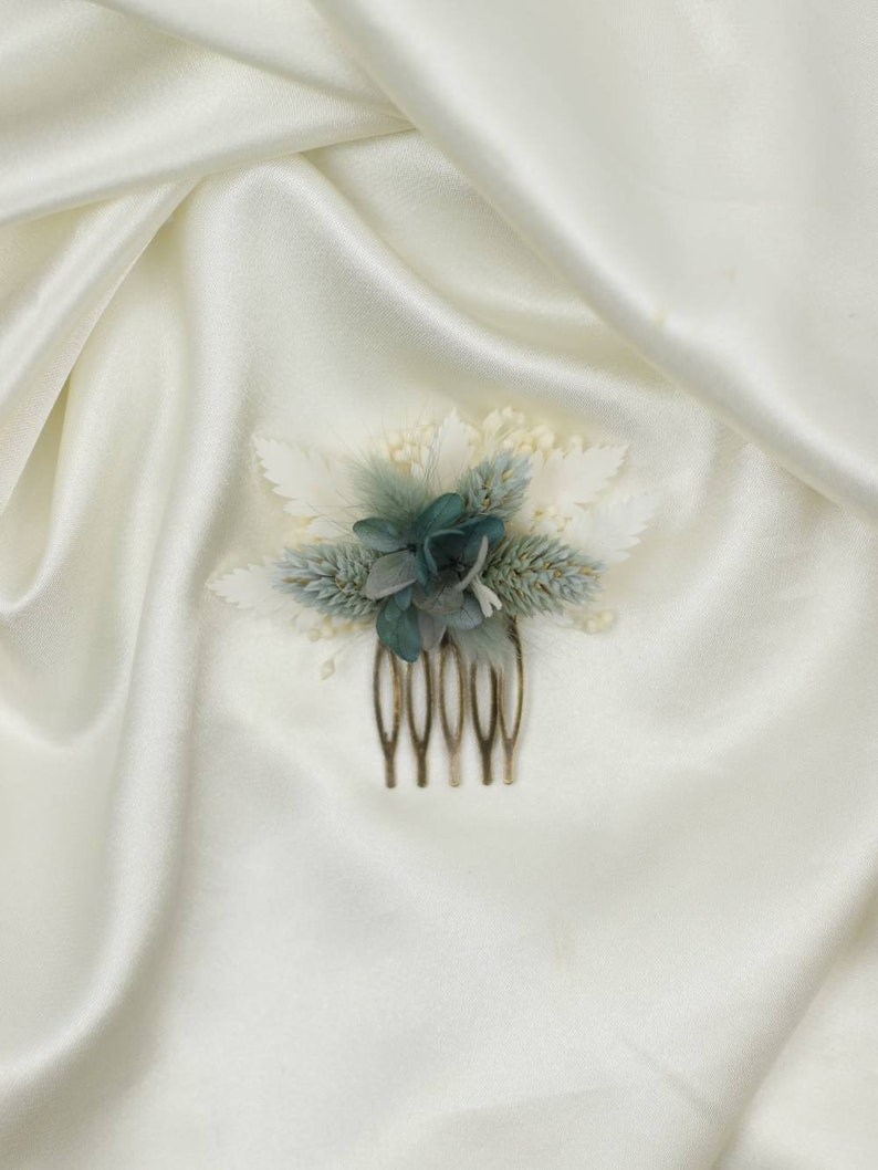 Mini Peigne Iris pour mariée en fleurs stabilisées et séchées image 4