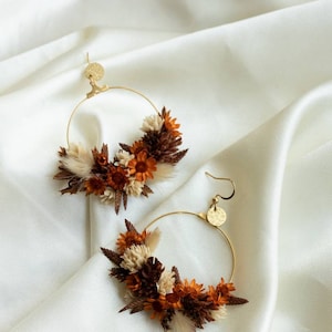 Tamara boho terracotta earrings in natural preserved and dried wedding flowers image 8