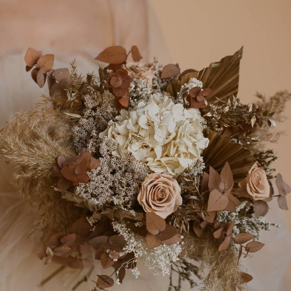 Bouquet de mariée en fleurs séchées Cinnamon