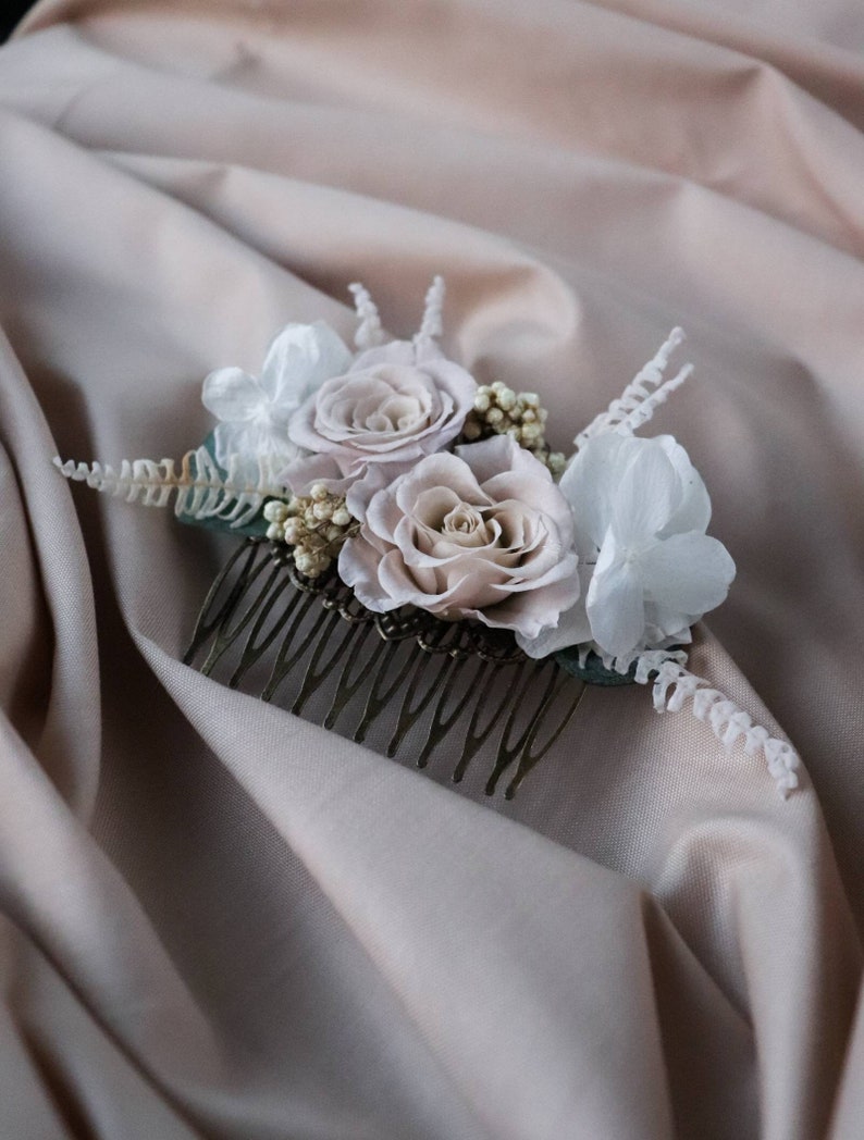 wedding accessories boho wedding flowers for bridal hairstyle stabilized flower combs combs paints dried flowers blue lavender