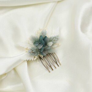 Mini Peigne Iris pour mariée en fleurs stabilisées et séchées image 2
