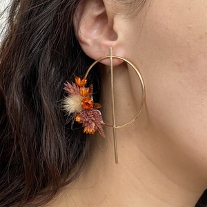 Boucles d'oreilles Sierra terracotta en fleurs sèchées et stabilisées pour mariée image 4