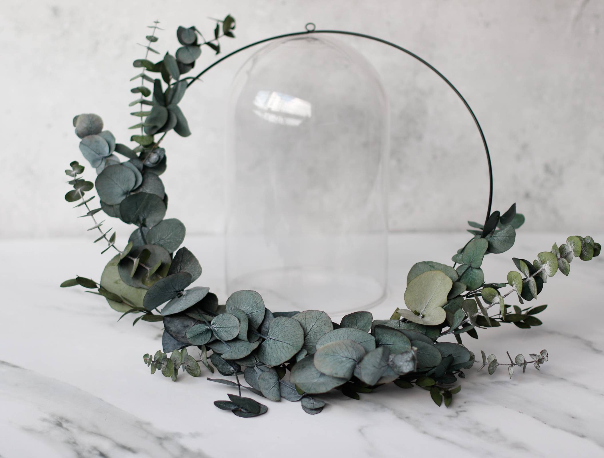 Couronne en Eucalyptus Stabilisées Couronne Murale Décorative Végétale Cadeau Fête Des Mères