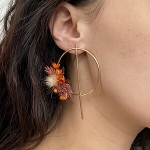 Boucles d'oreilles Sierra terracotta en fleurs sèchées et stabilisées pour mariée image 3