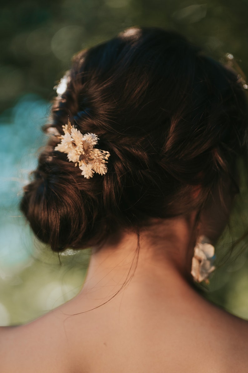 Mini Peigne Athéna en fleurs séchées et stabilisées pour mariage bohème image 5