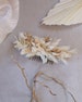 comb hair wedding Athena boho flowers white and gold stabilized chic elegant 