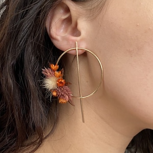 Boucles d'oreilles Sierra terracotta en fleurs sèchées et stabilisées pour mariée image 2