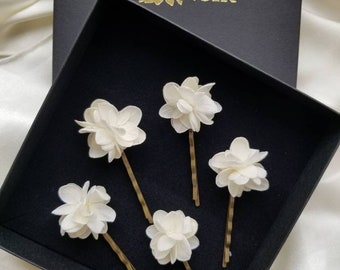 Pics à cheveux Yseult hortensia blanc