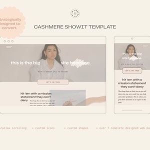Cashmere Showit Web Template | Customizable Website Templates for Coaches, Entrepreneurs, and Small Businesses | Bright and Clean Design