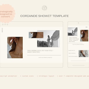 Coriande Showit Web Template | Customizable Wordpress Blog + Website Template | Web Design for Small Business, Coaches, + Entrepreneurs