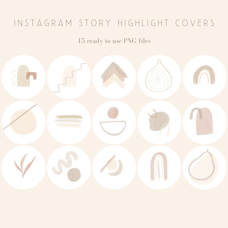 15 Neutral Aesthetic Instagram Highlight Icons Modern Icons - Etsy