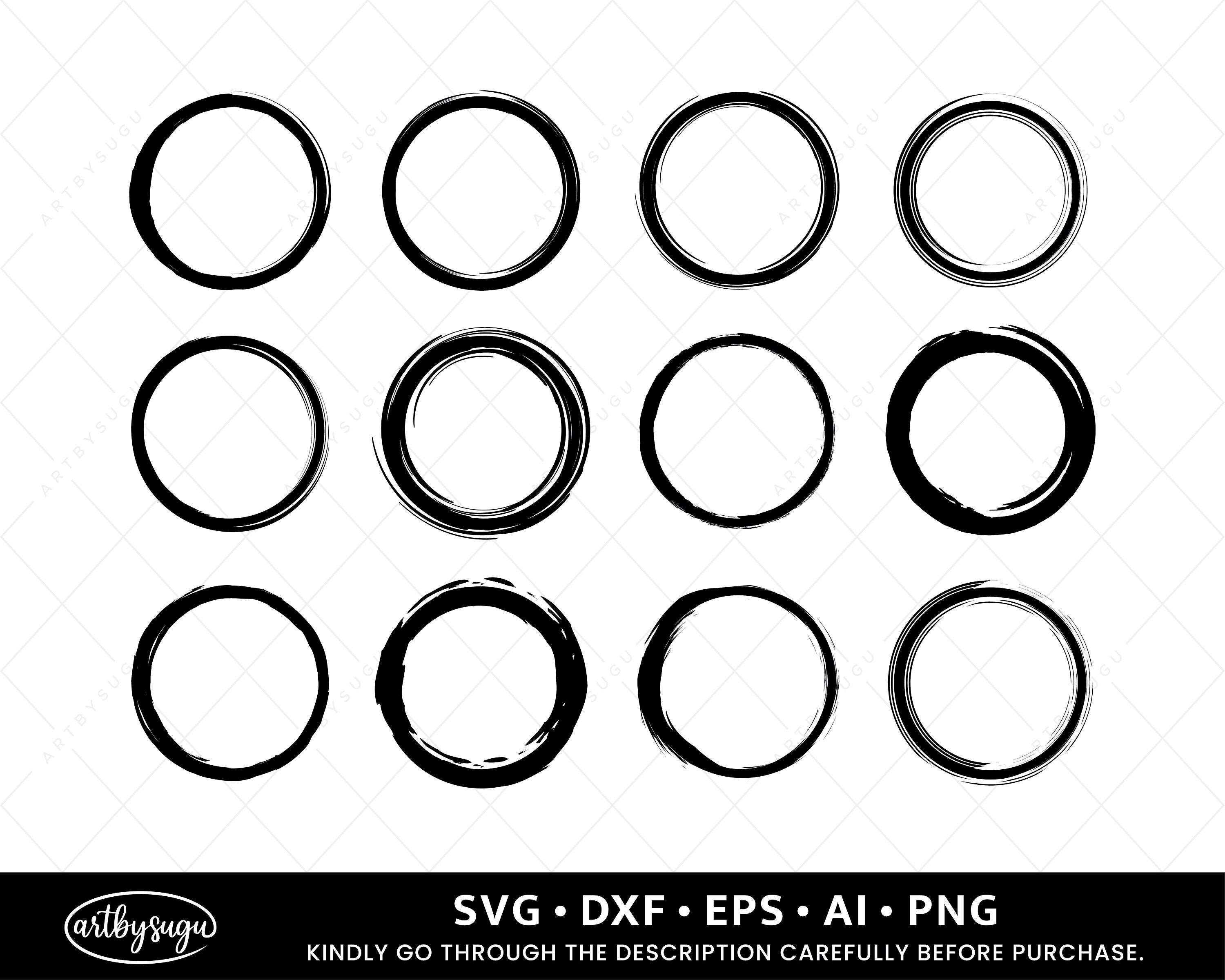 Brush Strokes Circle SVG, Paint Brushes Circle SVG, Circle