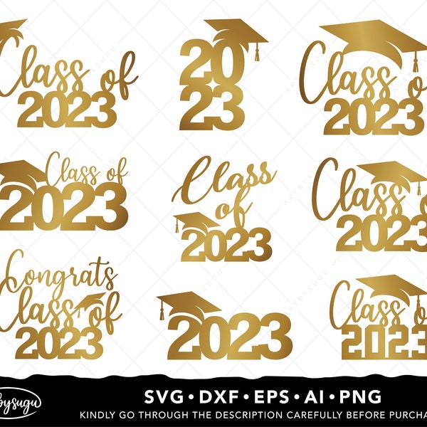 Class of 2023 Cake Topper SVG Bundle, Grad Cake Topper SVG, 2023 Cake Topper Svg, Graduation 2023 Svg, Graduation Topper Svg Design